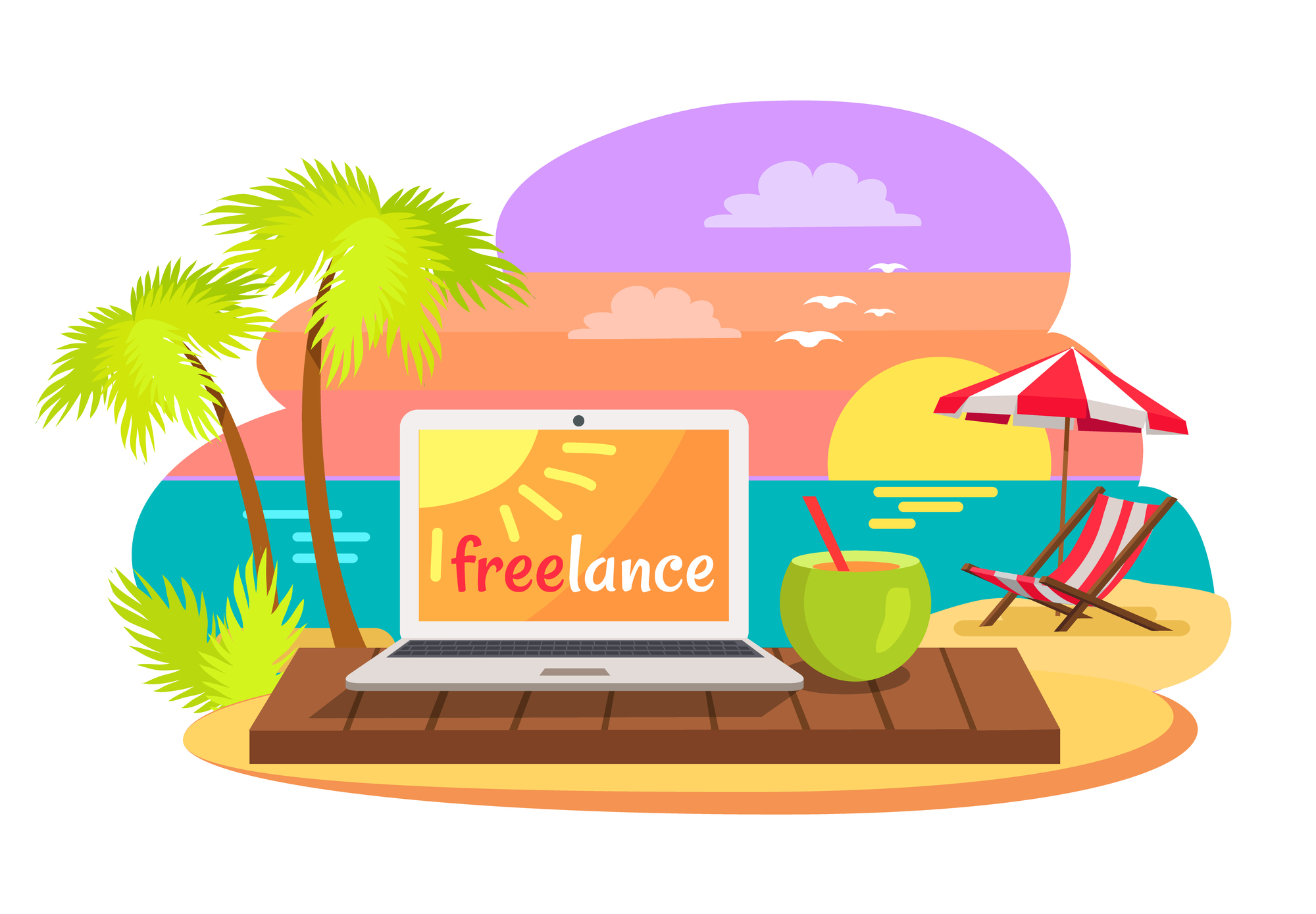 Open Notebook on Tropical Beach Text Freelance
