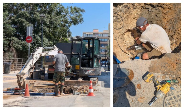 Σπασμένος Αγωγός στην Οδό Πειραιώς: Άμεση παρέμβαση της ΔΕΥΑΧ υπό καύσωνα