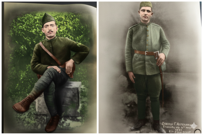 Κακός που είναι ο πόλεμος… Αγγελάκης Σταύρος, ετών 22… Εφονεύθη εις Εσκή Σεχήρ – Λουπάσης Εμμανουήλ ετών 24, …Έπεσε τη 4 Σεπτεμβρίου 1921 εις Σαγγάριον