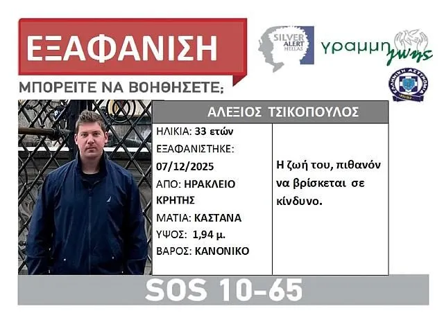 Κρήτη: Είχε εξαφανιστεί ξανά ο 33χρονος γιατρός που αγνοείται
