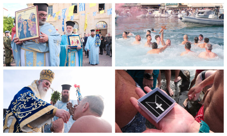 Χανιά: Λαμπρός εορτασμός των Θεοφανείων στο Ενετικό Λιμάνι – Ποιος έπιασε τον Σταυρό για τρίτη φορά