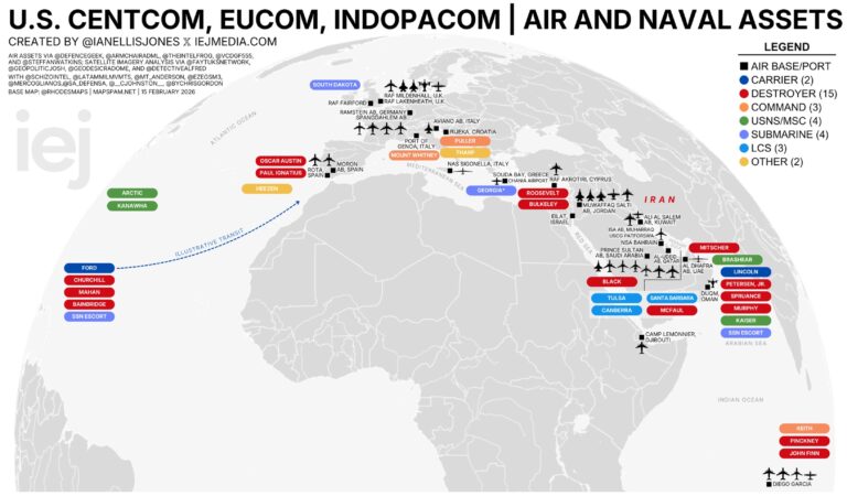 Συναγερμός στη Μέση Ανατολή: Η αμερικανική στρατιωτική διάταξη γύρω από το Ιράν και η ακτινογραφία της ισχύος πυρός