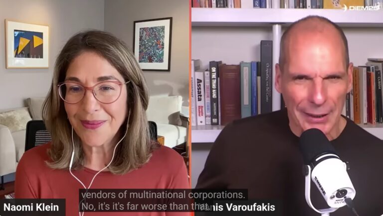 Το τέλος της κυριότητας του «εαυτού»: Γιάνης Βαρουφάκης και Ναόμι Κλάιν αναλύουν την απώλεια του ελέγχου της προσωπικής εικόνας | Βίντεο