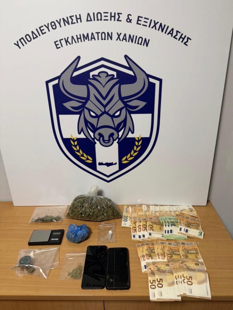 Σύλληψη δύο αλλοδαπών για ναρκωτικά στα Χανιά με κατάσχεση 200 γραμμαρίων κάνναβης