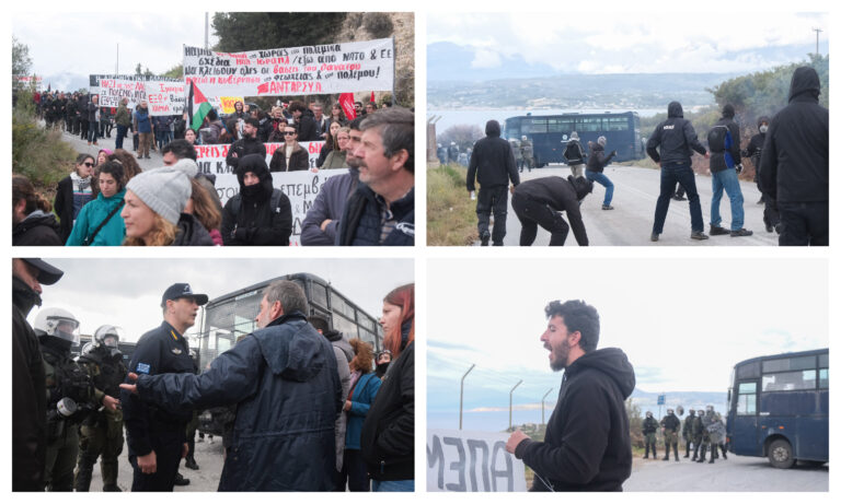 “Λουκέτο στη Βάση της Σούδας”: Με αγωνιστική διάθεση και επεισόδια η πορεία ενάντια στον πόλεμο στο Ιράν στη βάση στο Μαράθι | Φωτός
