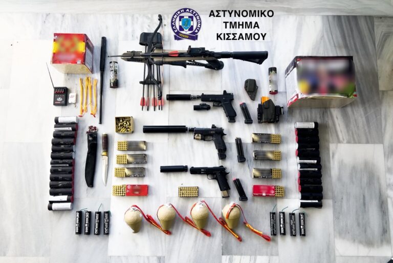 Χανιά: Μεγάλη επιχείρηση της ΕΛ.ΑΣ. για την εξάρθρωση κυκλώματος παράνομης διακίνησης οπλισμού και βεγγαλικών