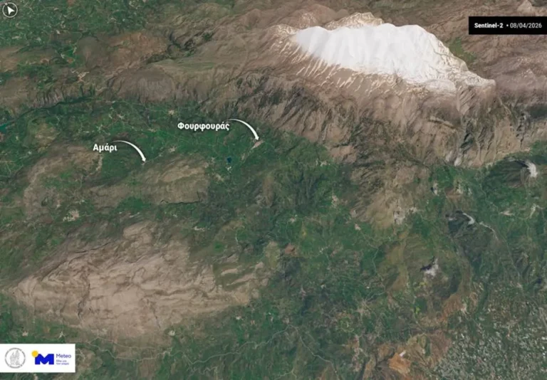 Ο χιονισμένος Ψηλορείτης από το διάστημα! Εντυπωσιακή φωτογραφία από δορυφόρο