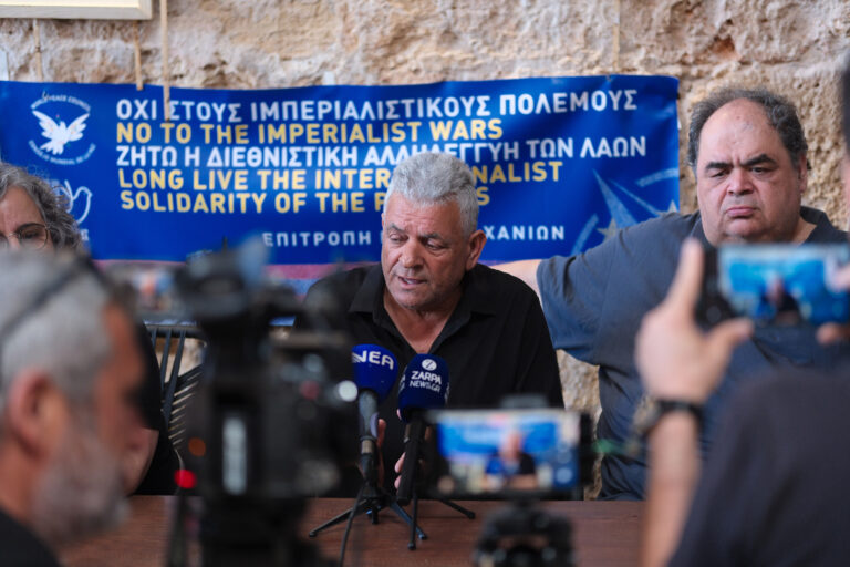 Ακέλ Τάκαζ, πρόεδρος Παλαιστινιακής επιτροπής Ειρήνης: “Η ανάμειξη της Ελλάδας μέσω της Βάσης της Σούδας είναι άμεση. Γι’ αυτόν τον λόγο, η αλληλεγγύη του ελληνικού λαού είναι αναγκαία”