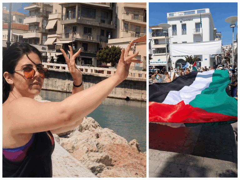 Δεκάδες στους δρόμους της Σητείας ενάντια στην έλευση του κρουαζιερόπλοιου Crown Iris – Mε χειρονομίες απάντησαν οι Ισραηλινοί
